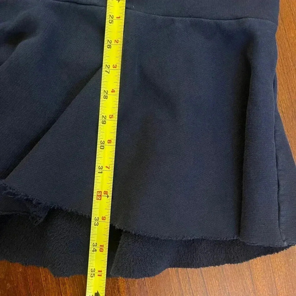 La Vie Rebecca Taylor Sweater Dress XL Blue Drop Waist Ruffle Hem Pockets Chic - Picture 12 of 13